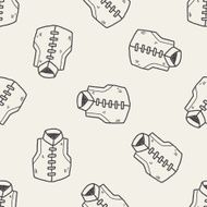 Chinese vest doodle seamless pattern background