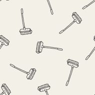 clean brush doodle seamless pattern background N7