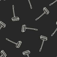 clean brush doodle seamless pattern background N11