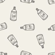 cleaner bottle doodle seamless pattern background