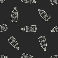 cleaner bottle doodle seamless pattern background N9