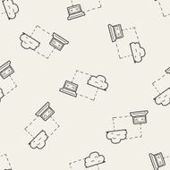 cloud doodle seamless pattern background N2