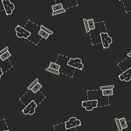 cloud doodle seamless pattern background N4