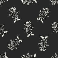 clown doodle seamless pattern background N2