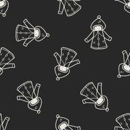 coat doodle seamless pattern background N4