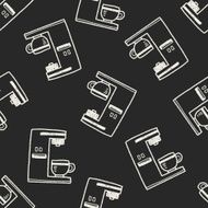 coffee maker doodle seamless pattern background N3