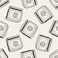 computer doodle seamless pattern background