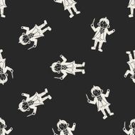 conductor doodle seamless pattern background N2