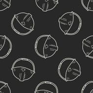 construction hat doodle seamless pattern background N4