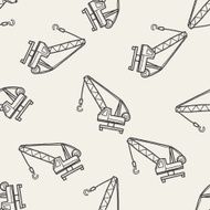 crane doodle seamless pattern background N6