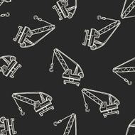 crane doodle seamless pattern background N7