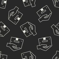 delivery doodle seamless pattern background N14