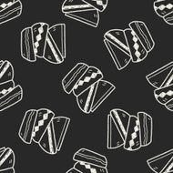 dishes doodle seamless pattern background N2