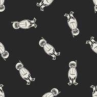 diver doodle seamless pattern background N2