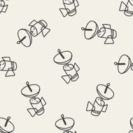 Doodle Satellites seamless pattern background N2