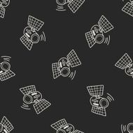 Doodle Satellites seamless pattern background N3
