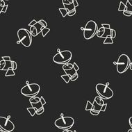 Doodle Satellites seamless pattern background N4