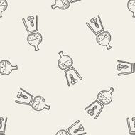 Doodle Test tube seamless pattern background N3