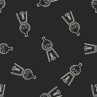 Doodle Test tube seamless pattern background N8
