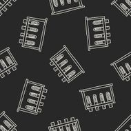 Doodle Test tube seamless pattern background N10