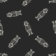 doorman doodle seamless pattern background