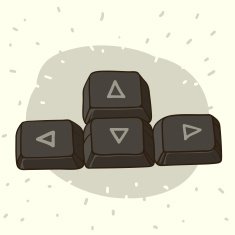 Keyboard buttons with arrows