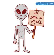 alien cartoon icon hand drawn vector illustration N3