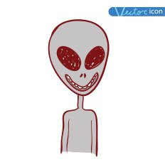 alien cartoon icon hand drawn vector illustration N4