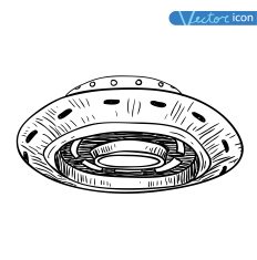 crop circle Ufo icon Pencil drawing sketch Vector illustration N4