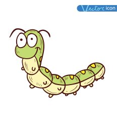 cartoon worm bug icon vector illustration N2