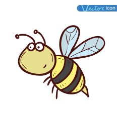 Bee cartoon bug insect icon vector illustration N2
