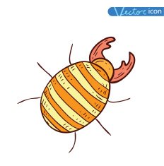 beetle cartoon bug insect icon vector illustration N16