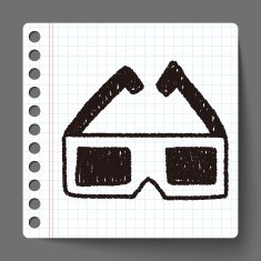 3D glassess doodle drawing N3