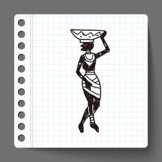 African Vase woman doodle N2