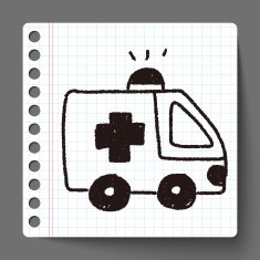 ambulance doodle drawing N5