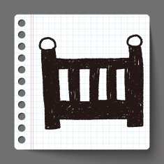 baby bed doodle drawing N3