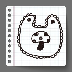 baby bib doodle drawing N3