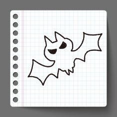 bat doodle drawing N3