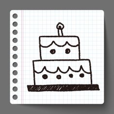 birthday cake doodle drawing N3