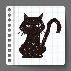 black cat doodle N2