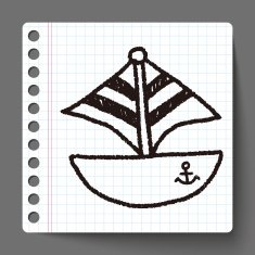 boat doodle drawing N3