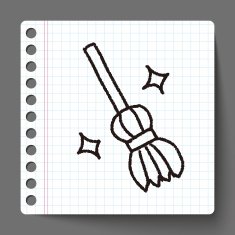broom doodle drawing N3