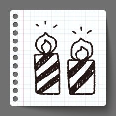 candle doodle drawing N3