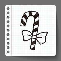candy cane doodle drawing N5