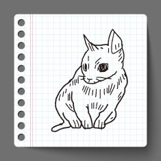 cat doodle drawing N22
