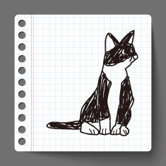 cat doodle drawing N35