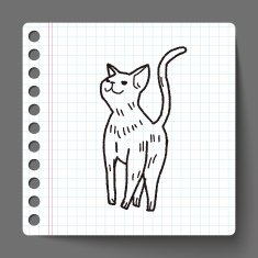 cat doodle drawing N38