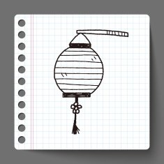 Chinese decorative lantern doodle N5