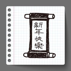 Chinese New Year words calligraphy scrolls means " Happ N2