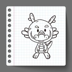 Chinese Zodiac dragon doodle drawing N2